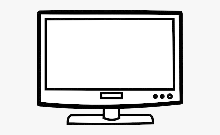 Tv Television Black And White Coloring Book Clip Art - Clip Art Black And White Tv, Transparent Clipart