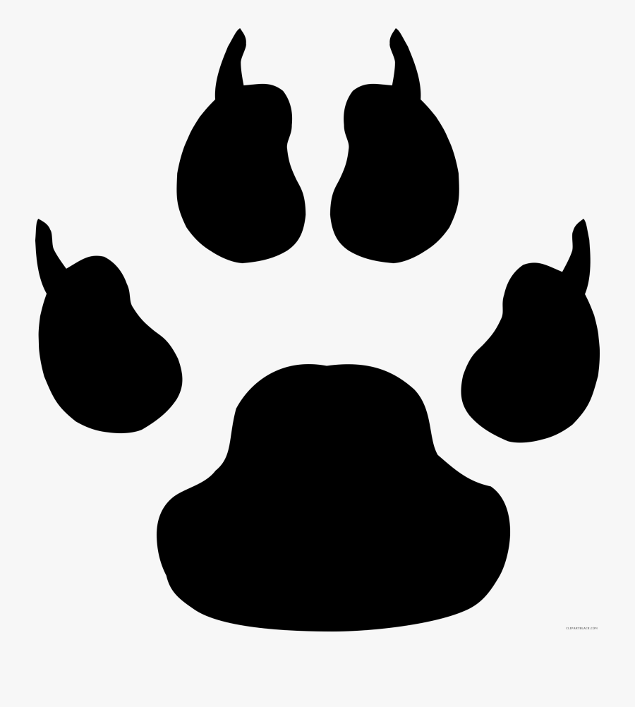 Black And White Paw Print Animal Free Black White Clipart - Cheetah Paw Print Clipart, Transparent Clipart