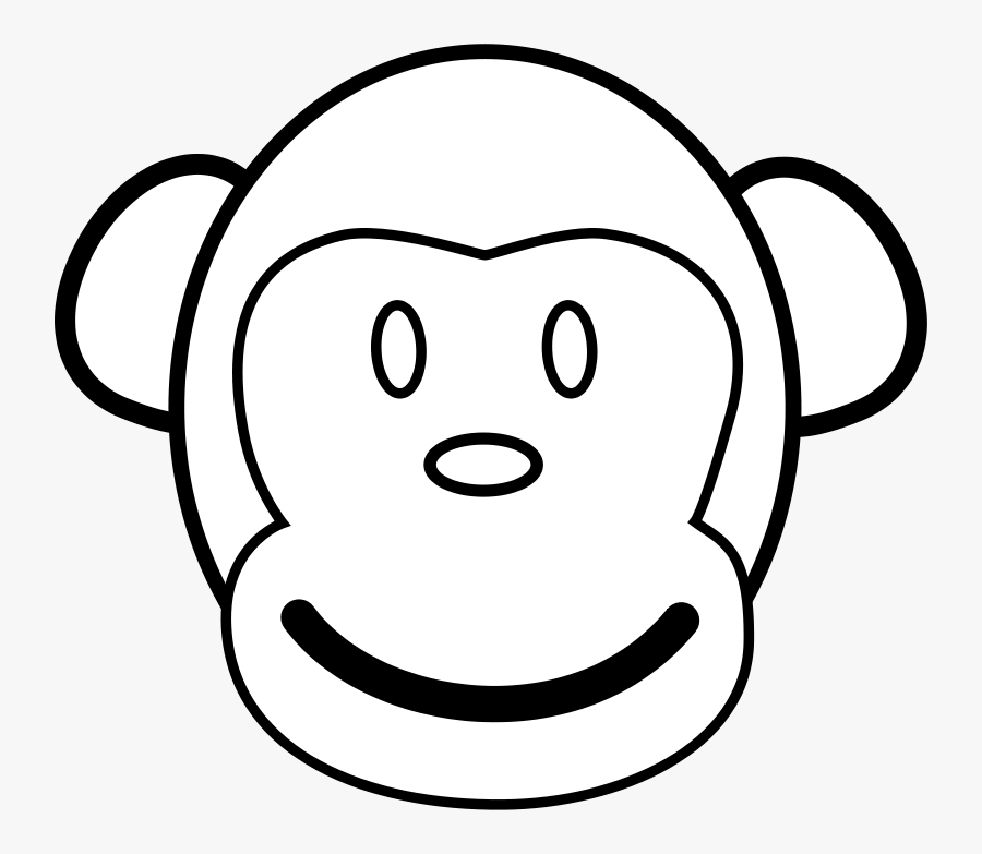 Monkey Clipart Easy - Monkey Face Outline, Transparent Clipart