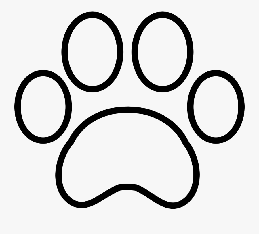 Pawprint Clipart Line Art - White Paw Patrol Paw Print , Free ...