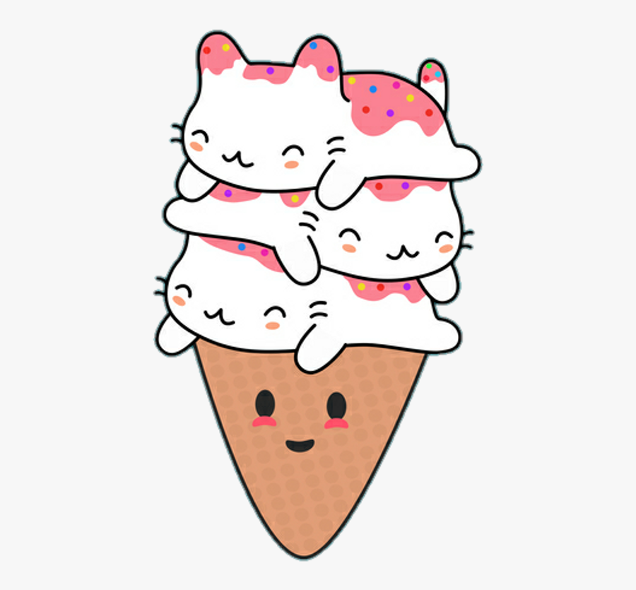Kawaii Cat Ice Cream , Transparent Cartoons - Kawaii Cat Ice Cream ...