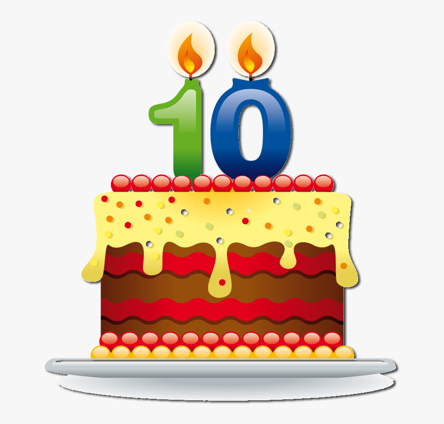 Happy Birthday - 10th Birthday Cake Png, Transparent Clipart