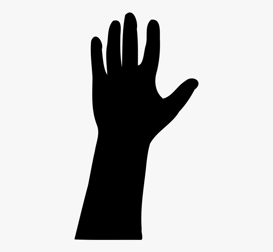 Raised Hand In Silhouette - Hand Silhouette Clip Art, Transparent Clipart