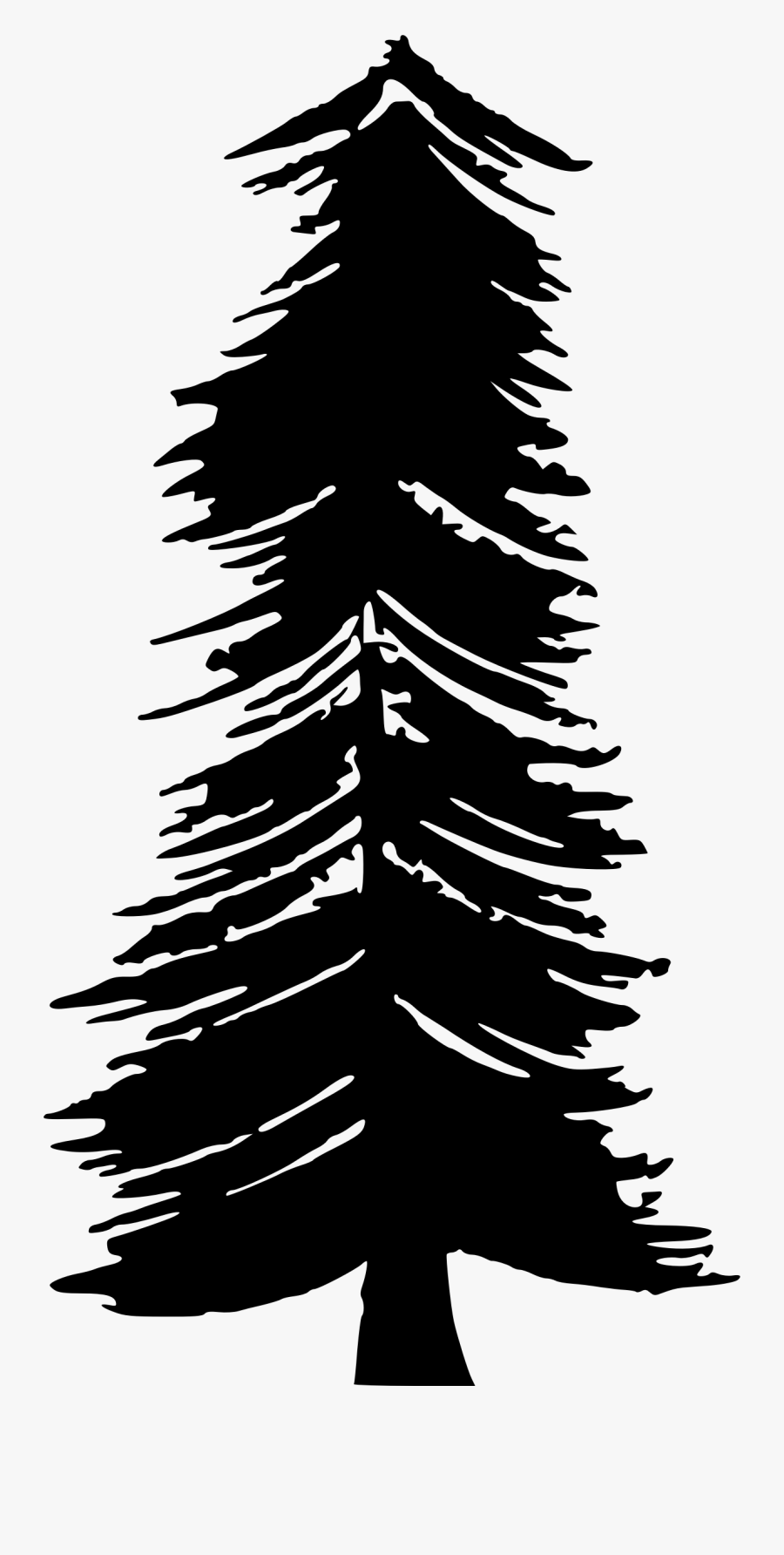 Transparent Background Christmas Tree B&w Silhouette, Transparent Clipart