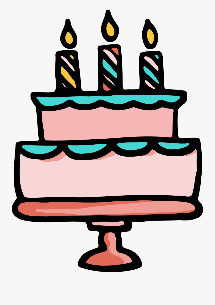 Birthday Cake - Transparent Background Cute Birthday Cake Clipart, Transparent Clipart