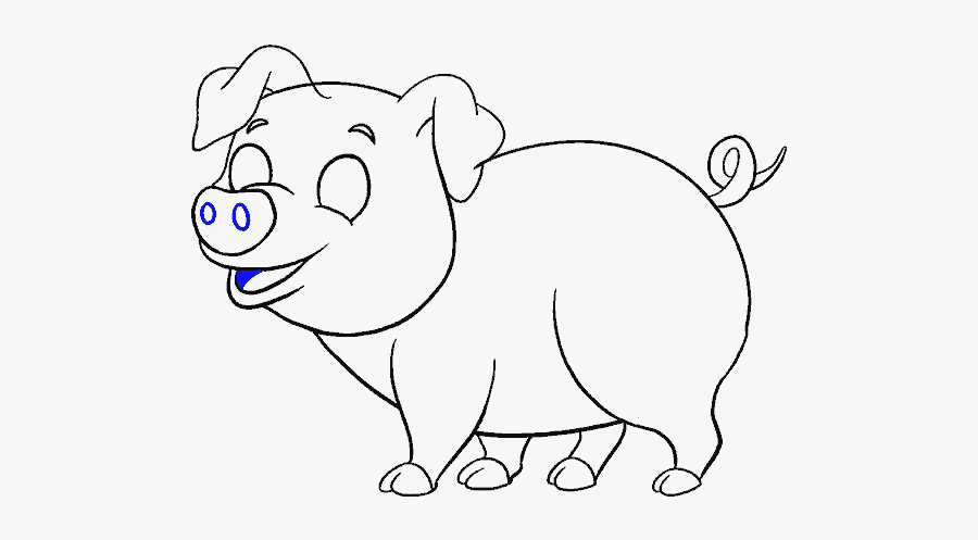 Pig Clipart Sketch - Pig Drawing, Transparent Clipart