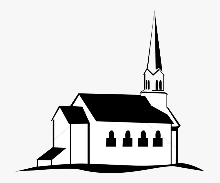 Hill Black And White Church On Clipart Transparent - Church Clipart Black And White, Transparent Clipart
