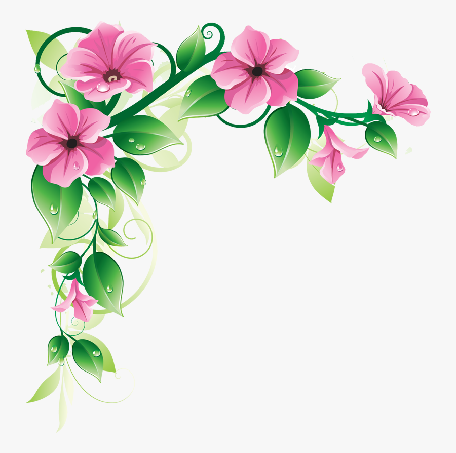 Flower Corner Design Png , Free Transparent Clipart - ClipartKey.