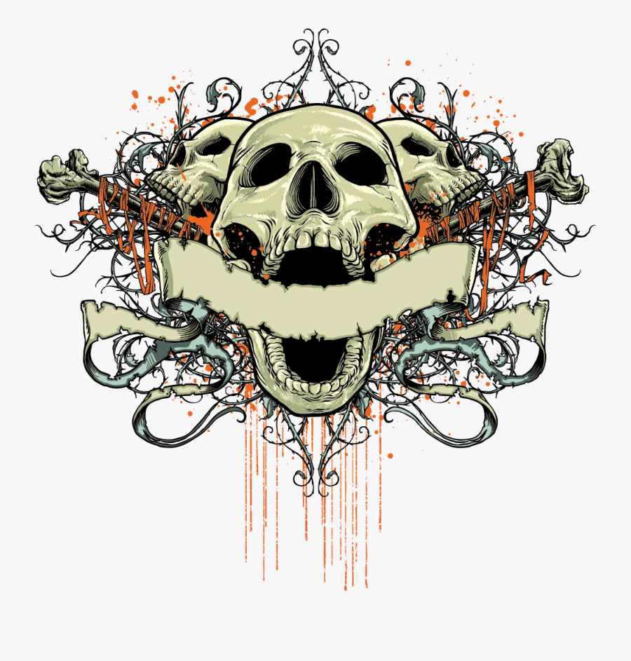 T-shirt Element Design Skull Fashionable Free Clipart - Skull T Shirt Design Png, Transparent Clipart