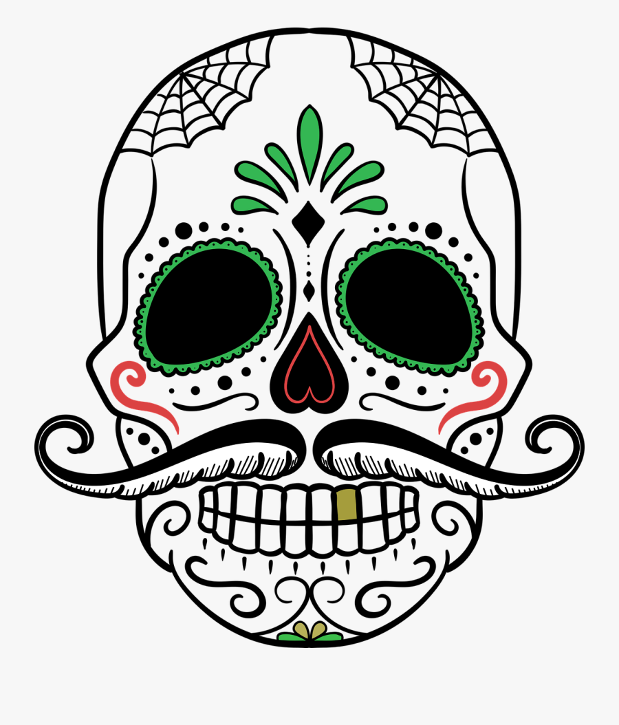Skull Clipart Death - Dia De Los Muertos Skull Png, Transparent Clipart