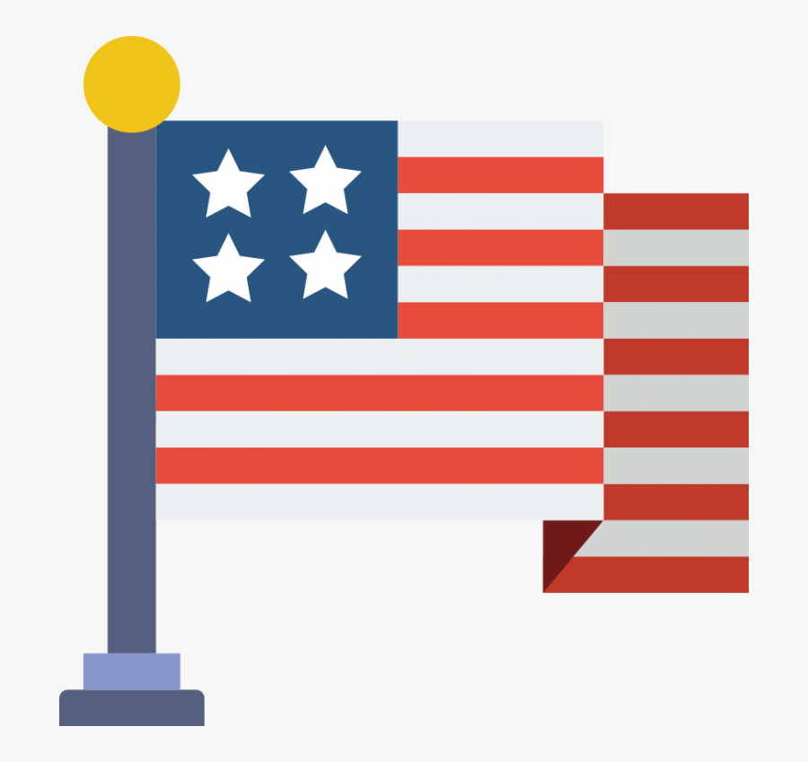 Transparent American Flag Clipart Png - Flag Usa Flat Icon, Transparent Clipart