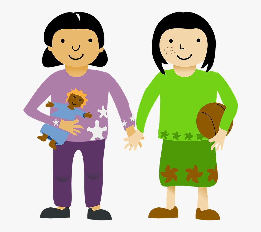 Hi Friend Clipart - Girls Holding Hands Clipart, Transparent Clipart