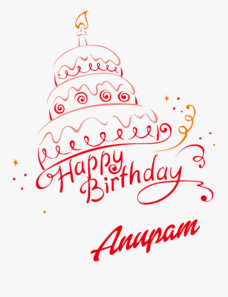 Happy Birthday Anjali Cake, Transparent Clipart
