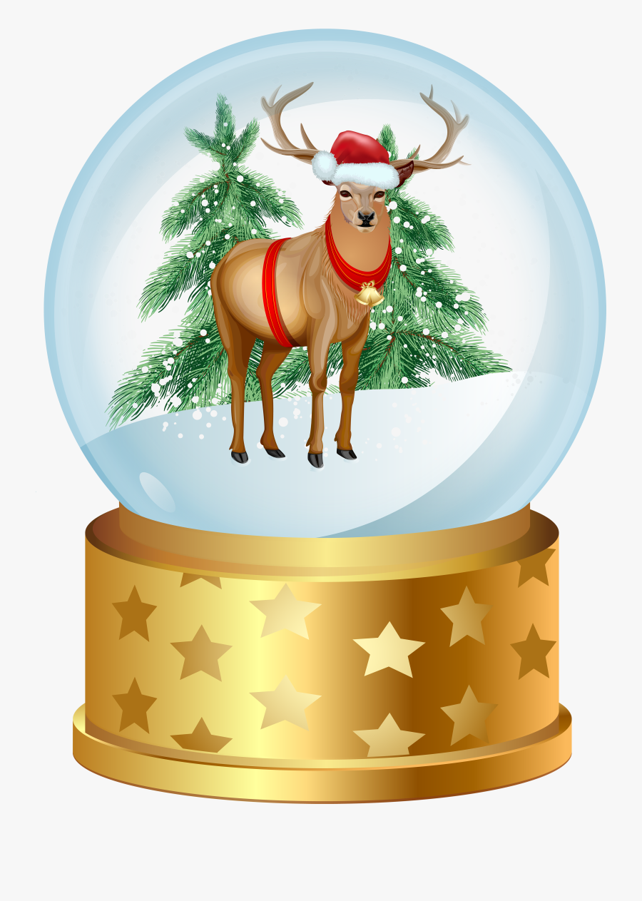 Christmas Snow Globe Clipart - Christmas Deer Clipart, Transparent Clipart