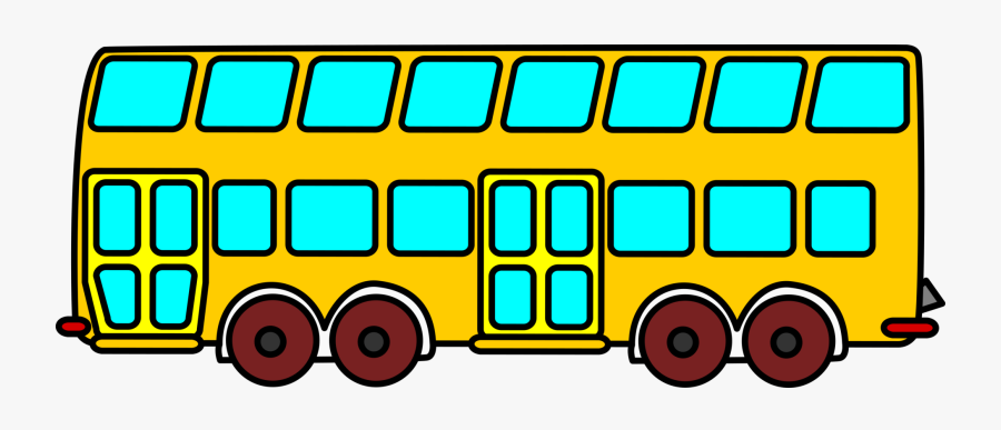 Train Clipart Bus - Clipart Double Decker Bus Yellow, Transparent Clipart