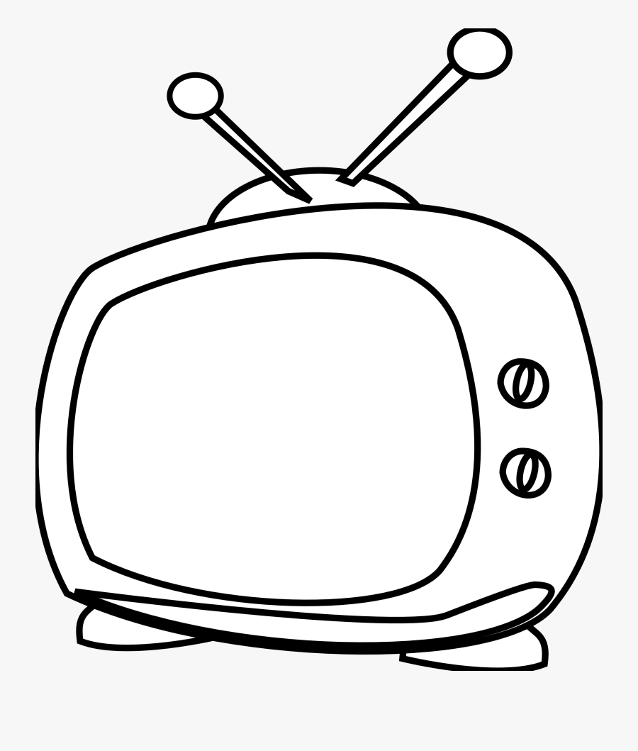 Watching Tv Clipart Black And White Free Clipart - Tv Cartoon Black And White, Transparent Clipart