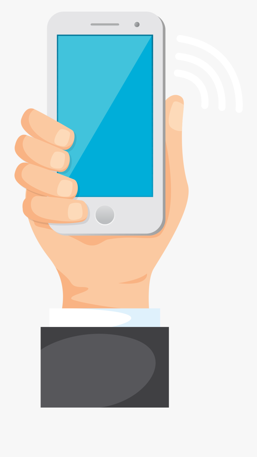 Phone In Hand Clipart - Mobile With Hand Png Clipart, Transparent Clipart