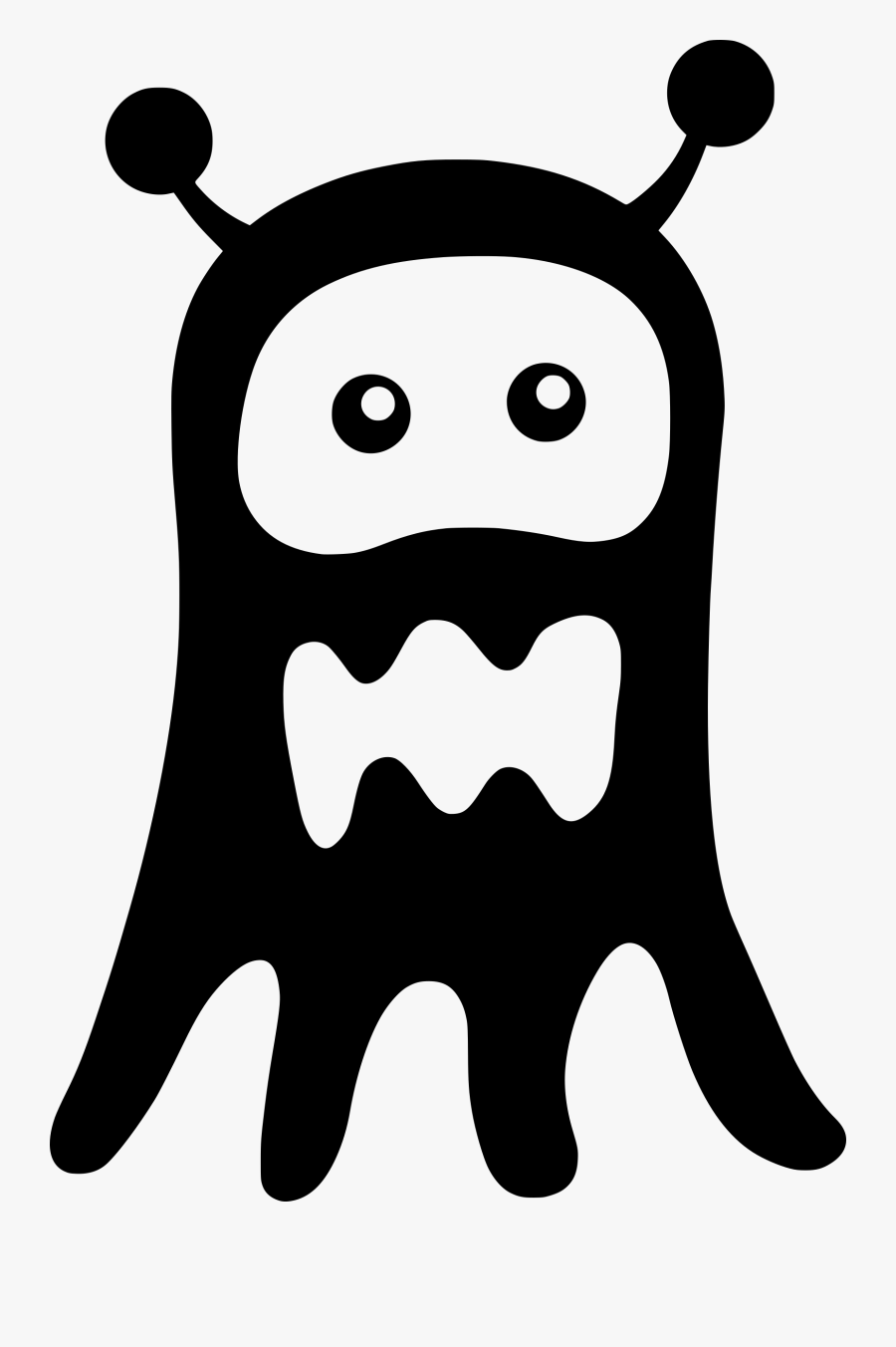 Clipart Ghost Monster Clipart - Black And White Monster Clip Art, Transparent Clipart