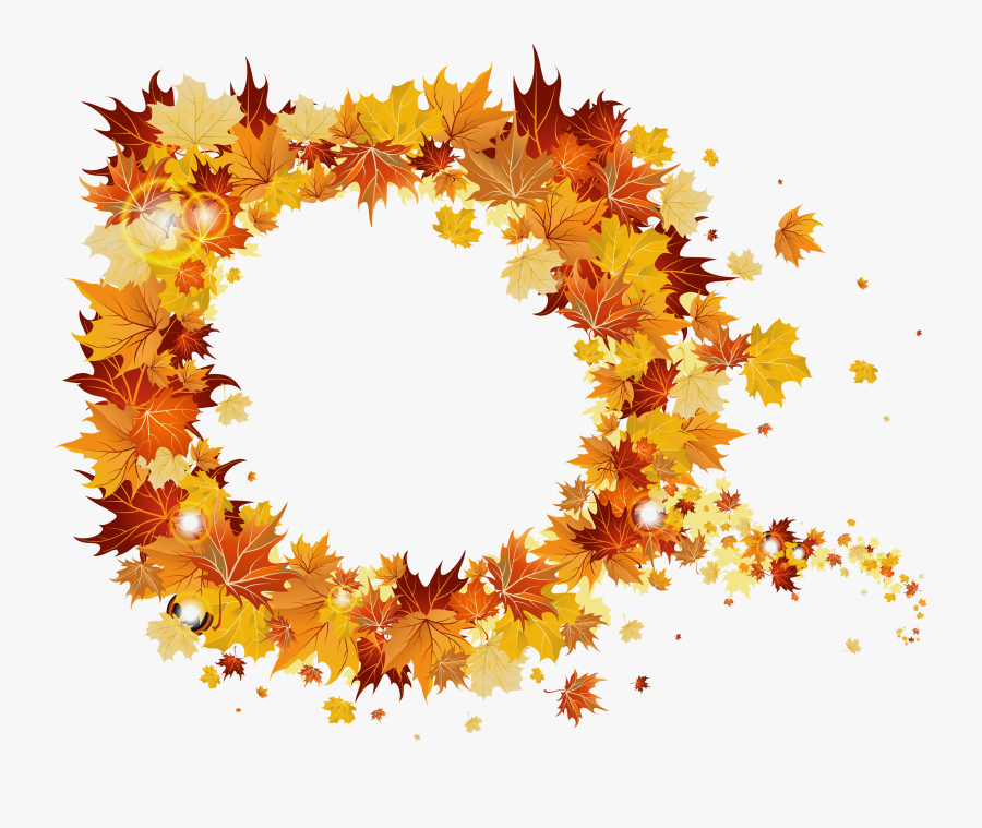 Transparent Fall Round Vector Frame - Autumn Leaves Wreath Png, Transparent Clipart