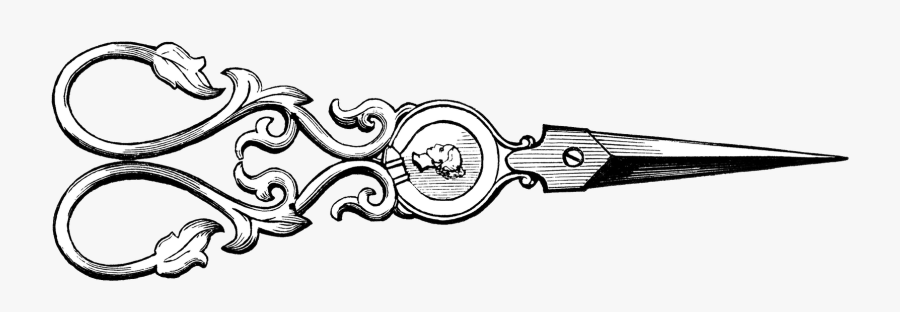 Vintage Scissors Drawing - Scissors Clip Art, Transparent Clipart