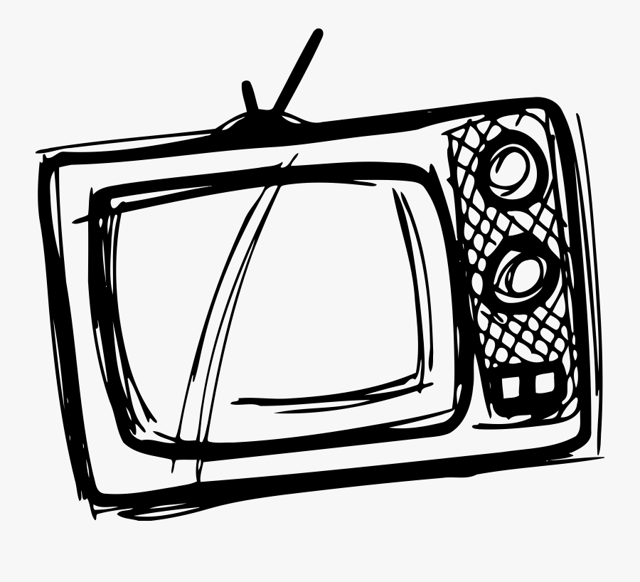 Transparent Watching Tv Clipart Black And White Drawing Of A Tv