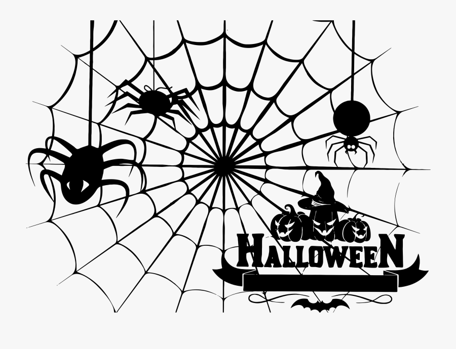 Halloween Spider Clipart - Spider Web Png Halloween, Transparent Clipart