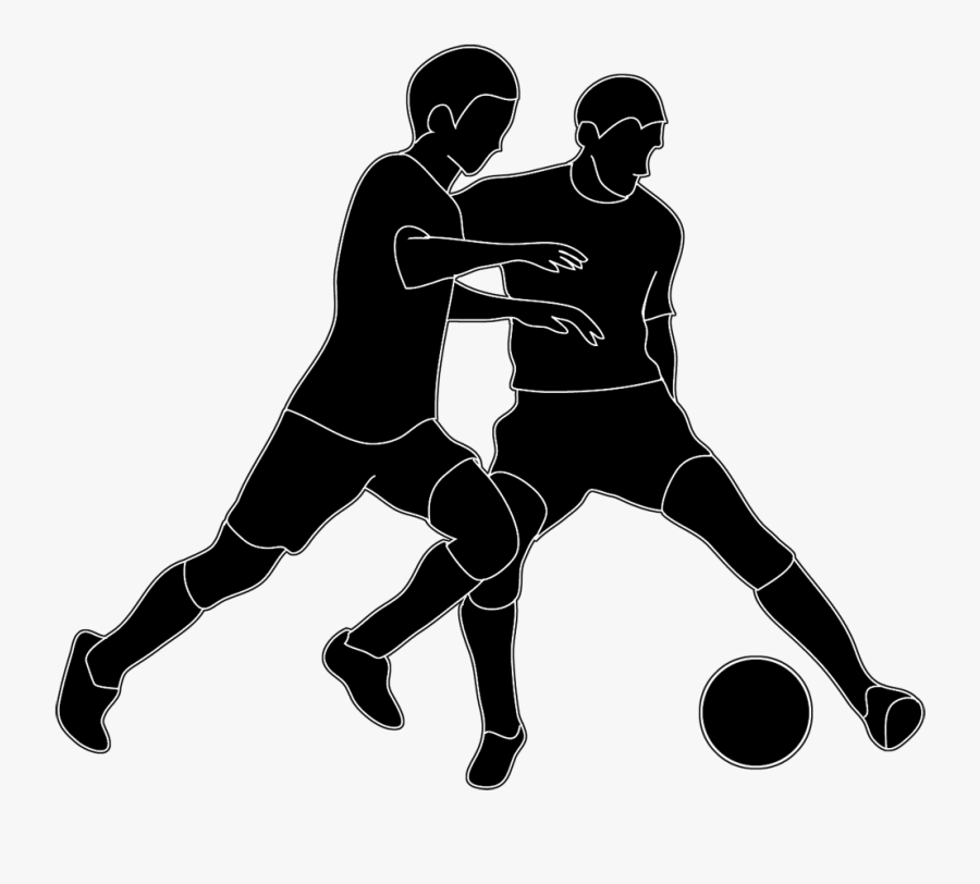 Silhouettes Of People - Two Soccer Player Silhouette, Transparent Clipart