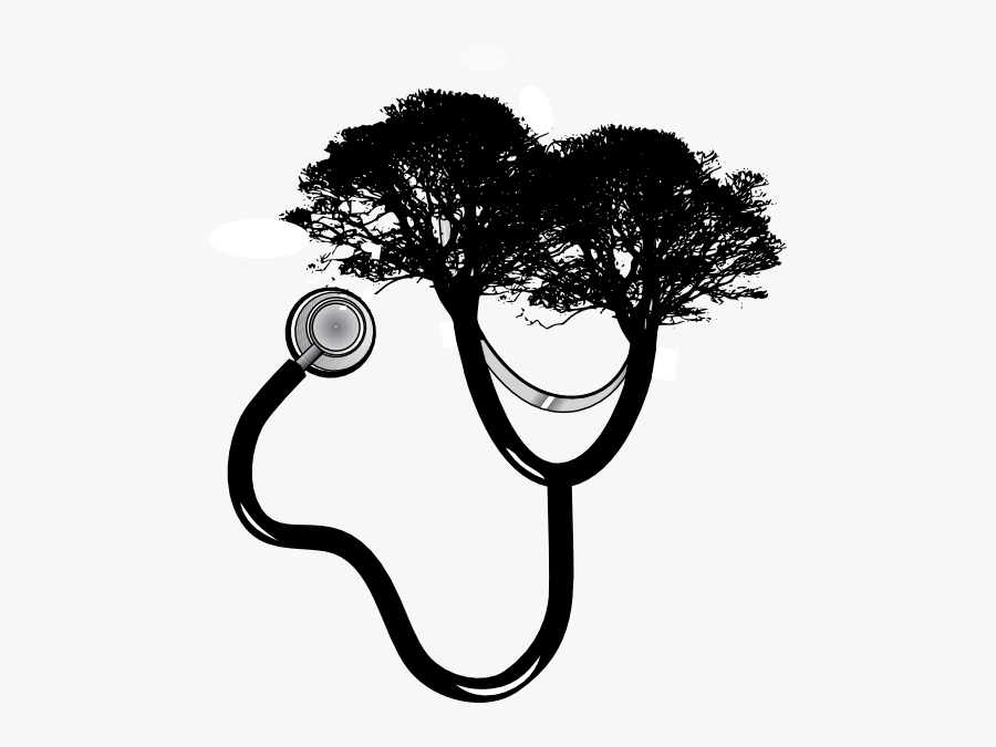 Stethoscope-tree Clip Art At Clipart Library - Green Tree Silhouette Png, Transparent Clipart