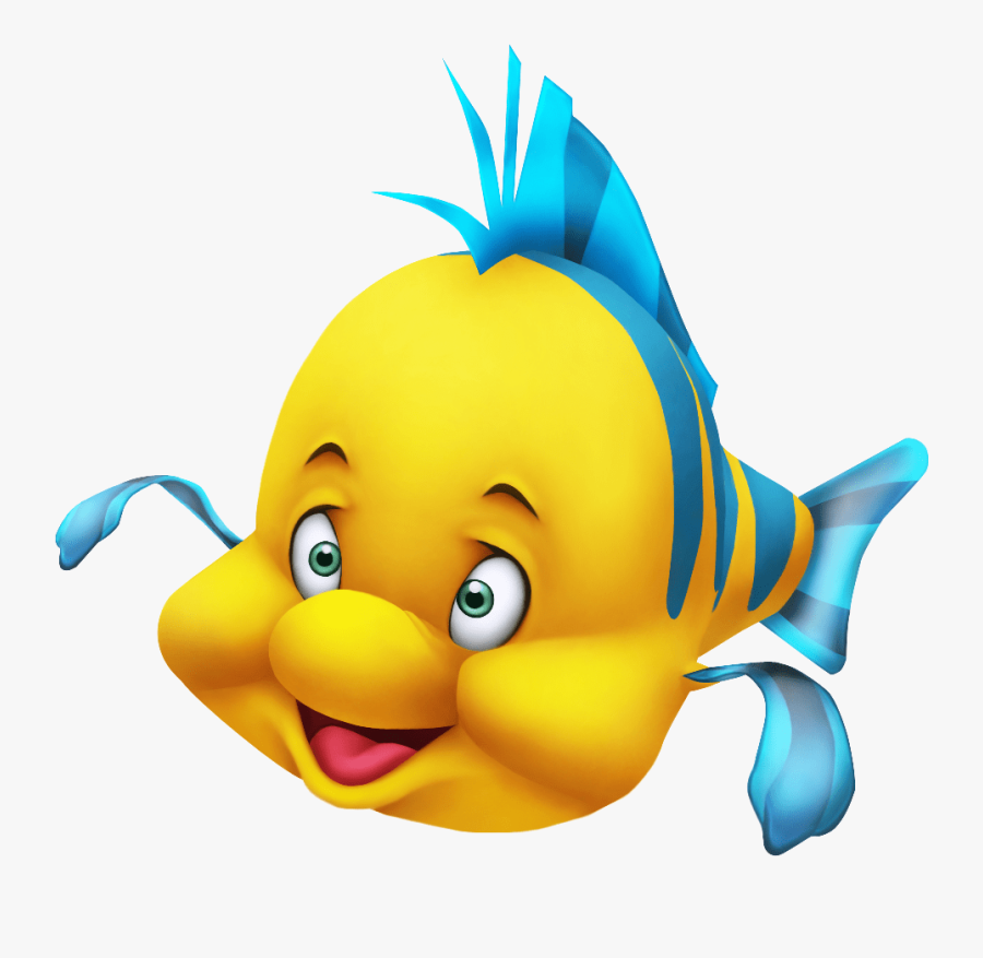 Tropical Fish Clipart Flounder - Yellow Fish From Little Mermaid, Transparent Clipart