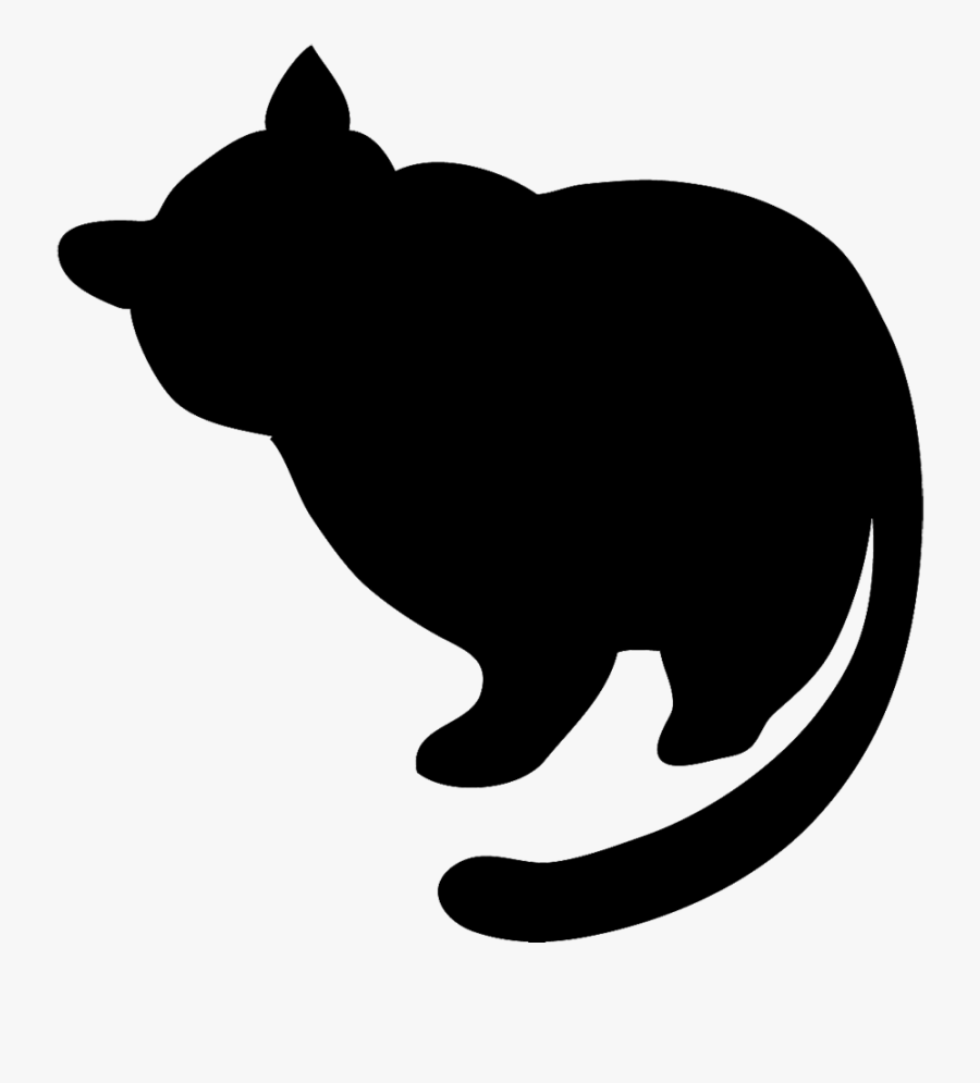 Fat Black Cat Silhouette - Fat Cat Silhouette Png, Transparent Clipart