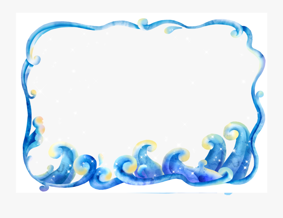 Download Art Waves Transprent - Unicorn Border Design, Transparent Clipart