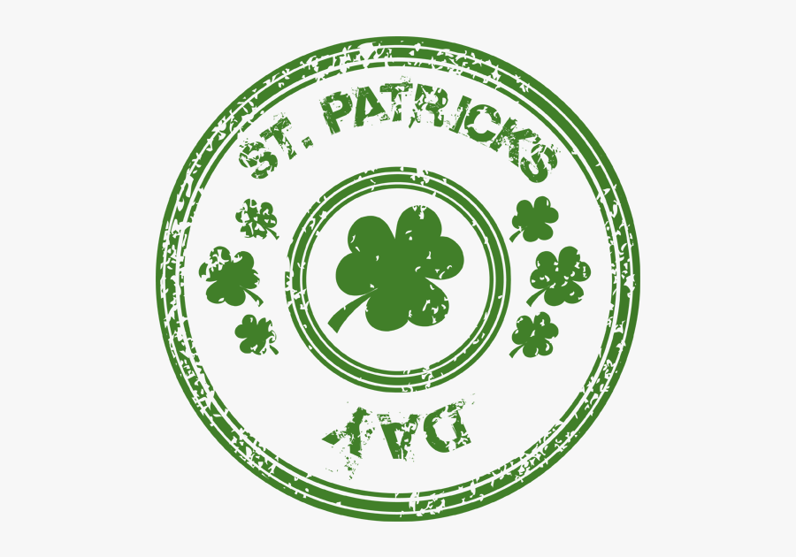 St Patricks Day Stamp With Shamrock Clipart - St Patricks Day .png, Transparent Clipart