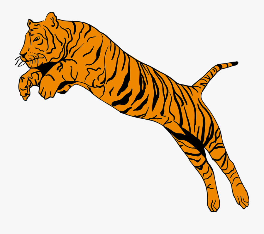 Bengal Tiger Clipart 2, Buy Clip Art - Jumping Tiger Png, Transparent Clipart