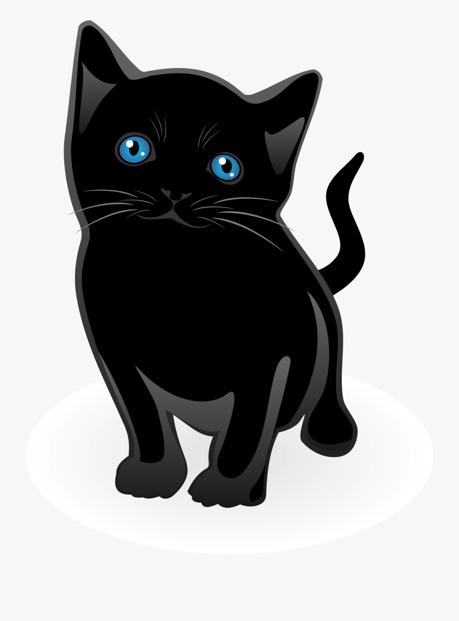 Black Cat Clipart Cute Cat Vector - Clipart Of Black Cat, Transparent Clipart