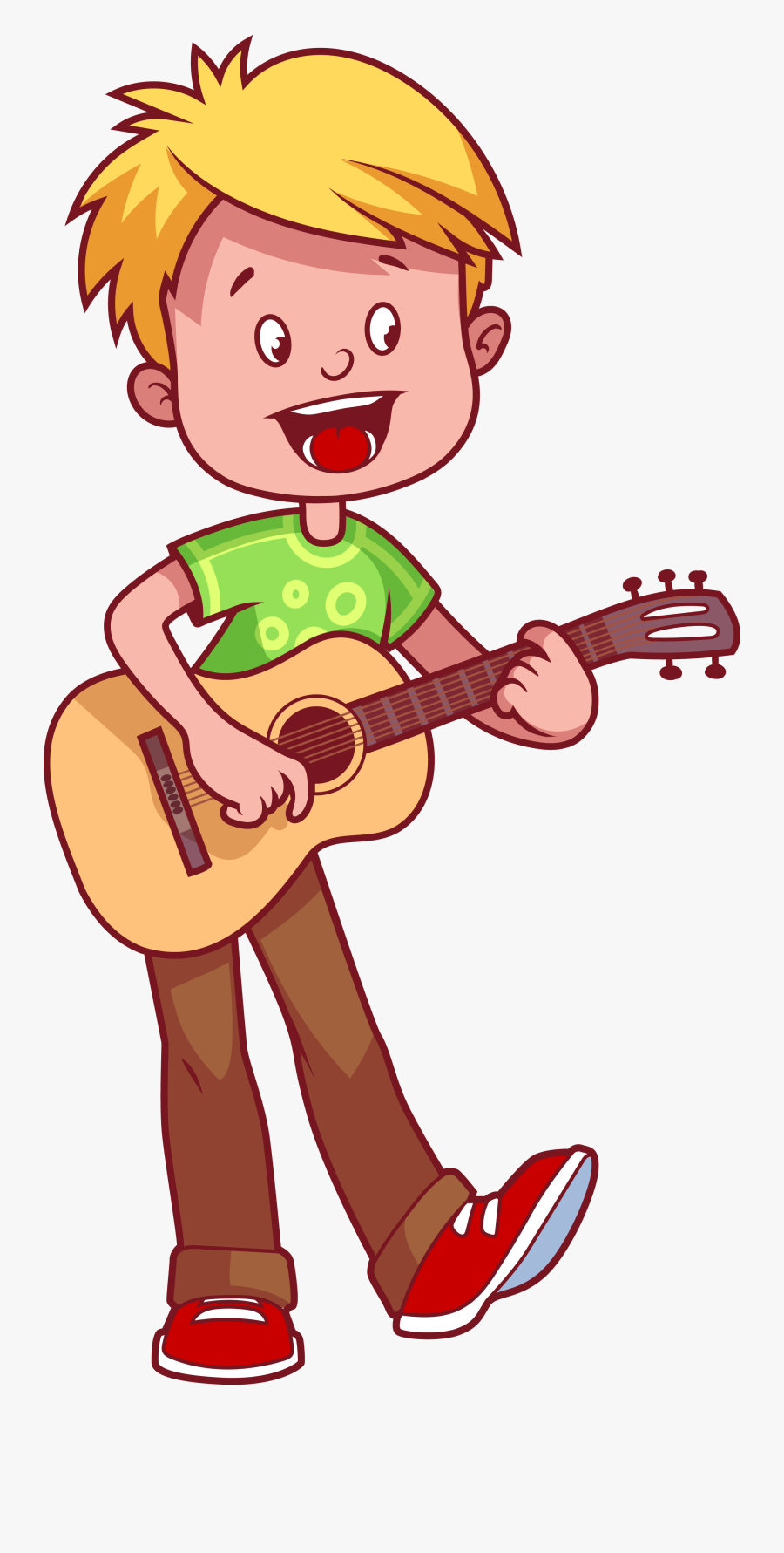 Boy Playing Guitar Clipart - Draw A Playing Guitar, Transparent Clipart