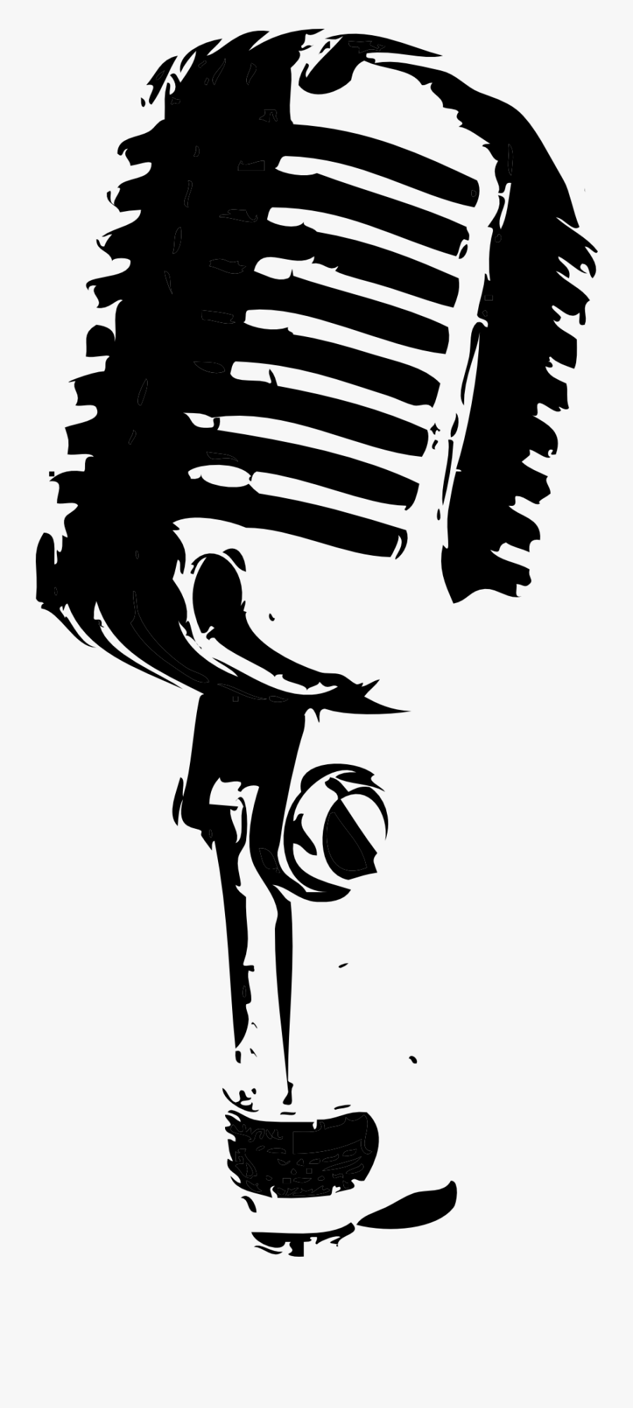 Singing Mike Clip Art - Mic Black And White, Transparent Clipart