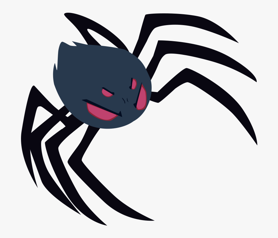 Transparent Black Widow Clipart - Transparent Background Spider Cartoon, Transparent Clipart