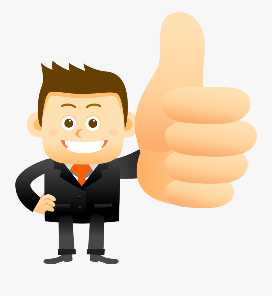 Clipart Happy Thumbs Up - Thumbs Up Cartoon Png, Transparent Clipart