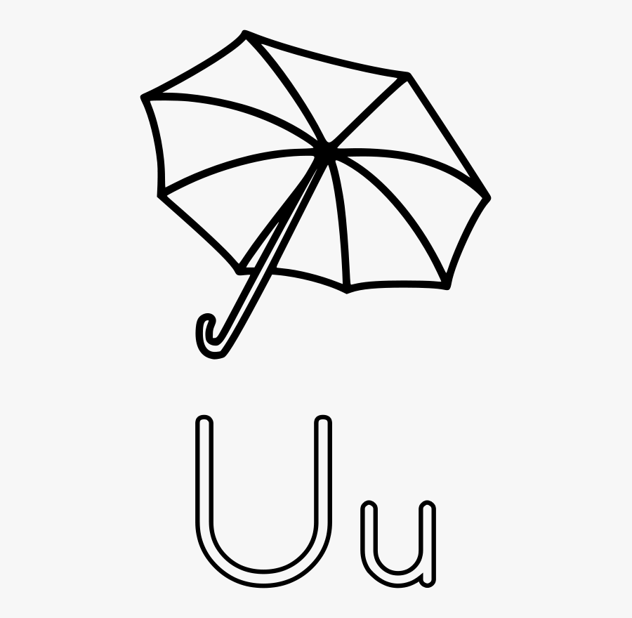 U Is For Umbrella - U Is For Coloring Page, Transparent Clipart