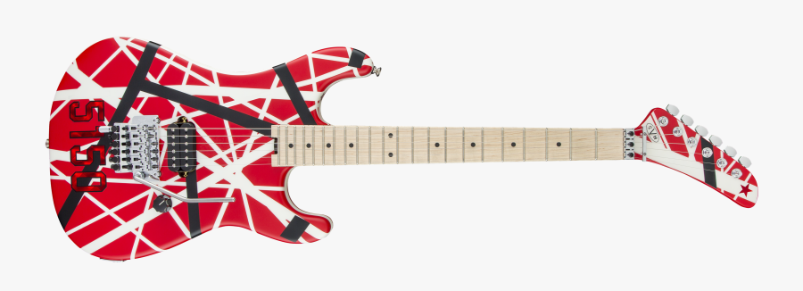 Clip Art Black And Red Electric Guitar - Evh Striped Series 5150, Transparent Clipart