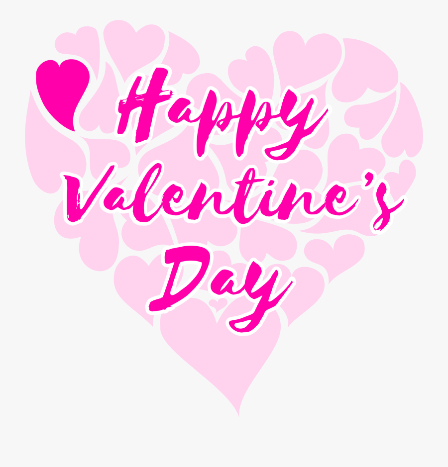 Clipart Happy Valentine 039 S Day Title With Hearts - Happy Valentines Day With Hearts, Transparent Clipart