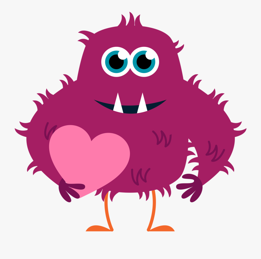 Valentine Monster Clipart, Transparent Clipart