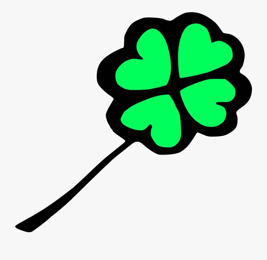 Celtic Shamrock Clipart - Long Cartoon Four Leaf Clover, Transparent Clipart