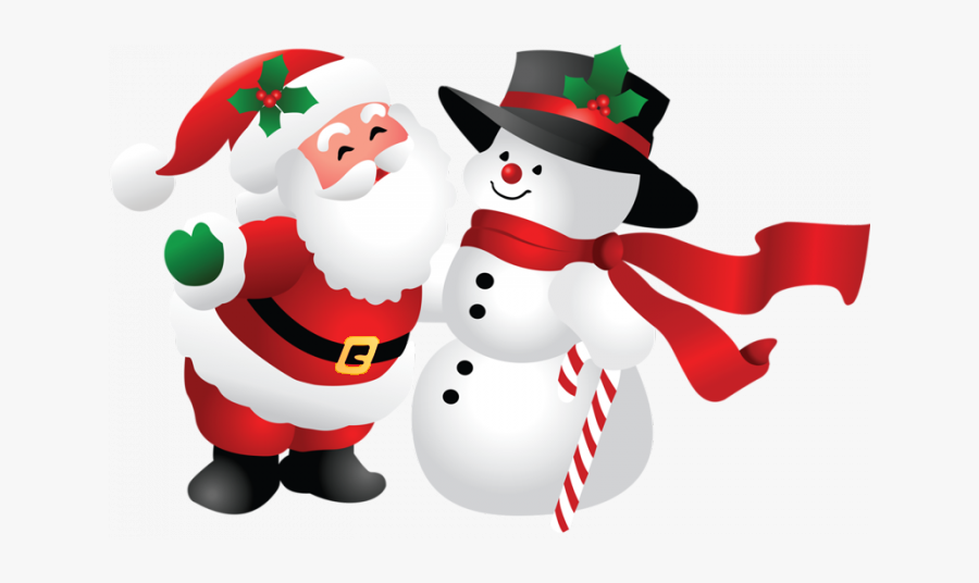 Thumb Image - Bonhomme De Neige Et Pere Noel, Transparent Clipart