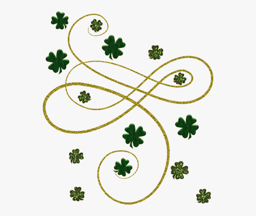 Hd Irish People Day - Four Leaf Clover Border, Transparent Clipart