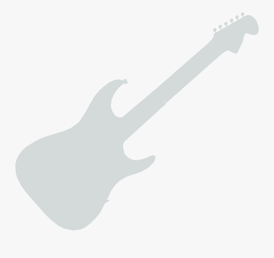 Transparent Guitar Clipart Black And White - White Guitar Silhouette Transparent, Transparent Clipart