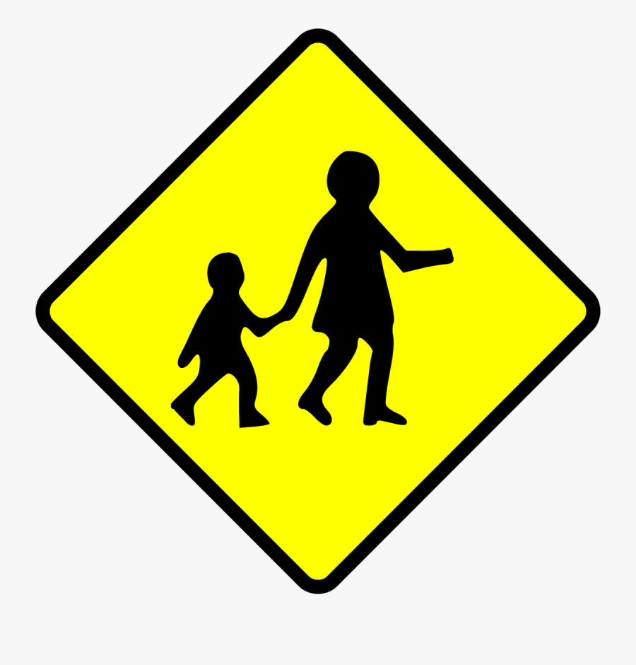 Pedestrian School Crossing Signs, Transparent Clipart