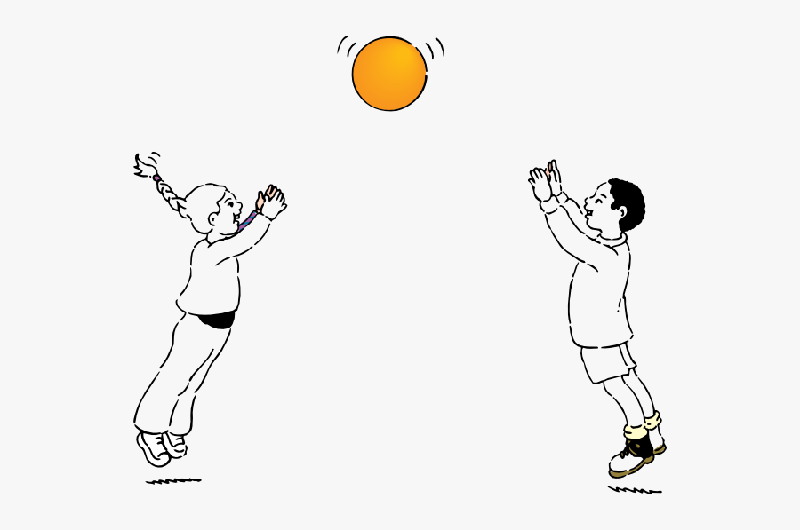 This Free Clip Arts Design Of Playing Ball Line Drawing - Children Playing Clip Art, Transparent Clipart