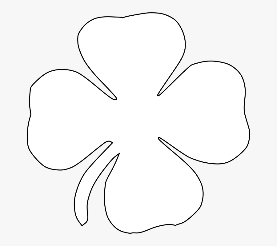 Four Leaf Clover Outline Group Png Black And White - White Clover Png Transparent, Transparent Clipart