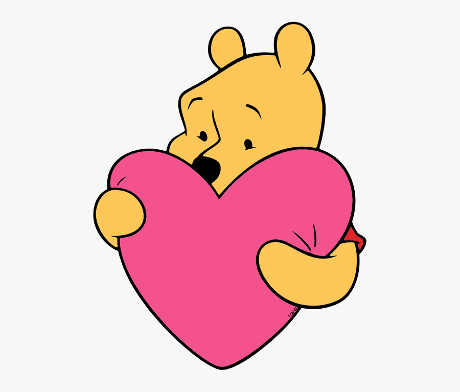 Winnie The Pooh With A Heart, Transparent Clipart